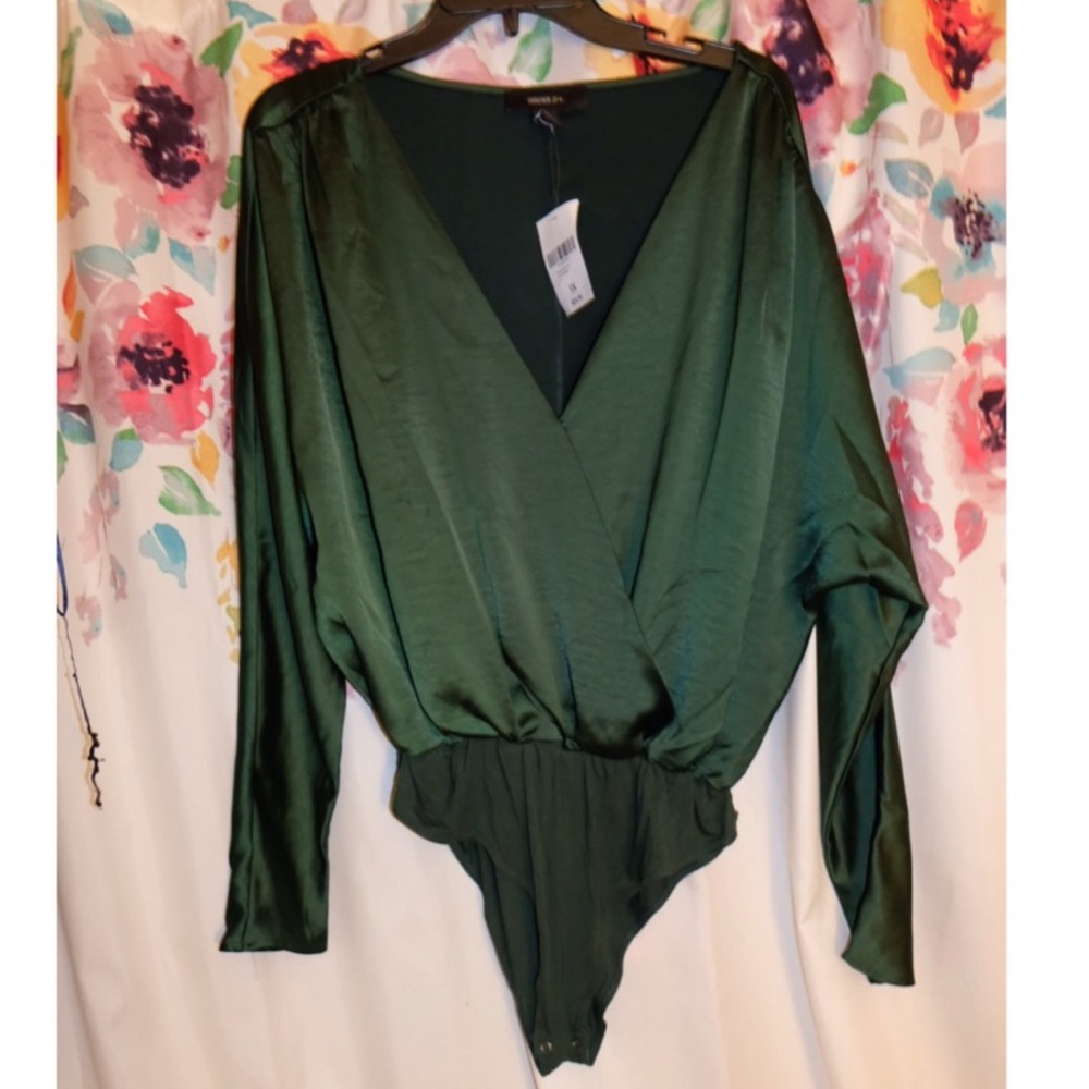 NWT Emerald Green long sleeve top/Bodysuit - 1X